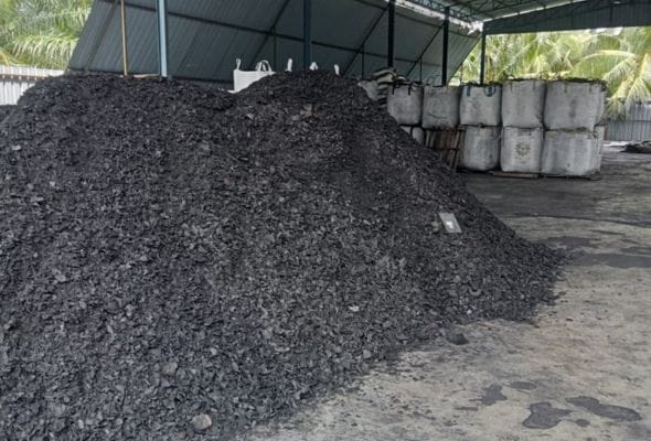 Coconut Shell Charcoal Stockpile